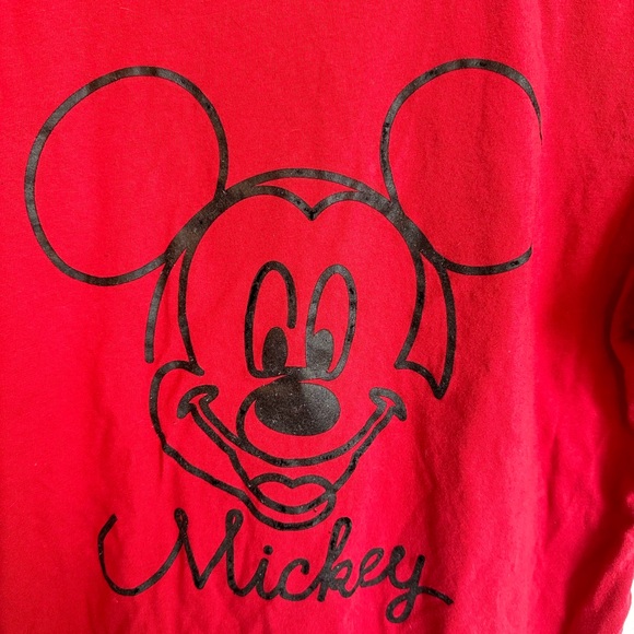 Joe Fresh Mickey Mouse Red T Shirt Womens Size Small Mens Size Extra Small Top - Picture 2 of 4